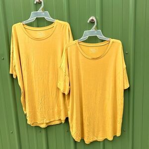 Womens Ultra Soft Short Sleeve Crew Neck Elongated Tunic T-Shirt 2-Pack Size XL